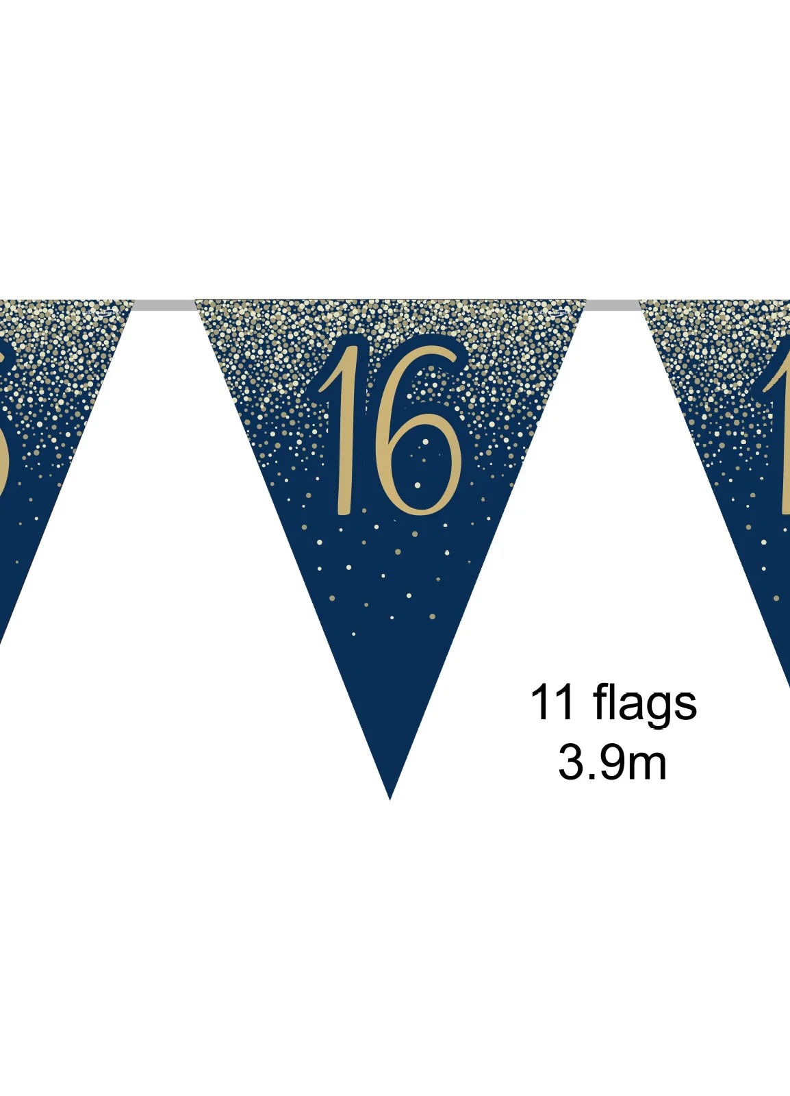 16th Birthday Navy Gold Bunting