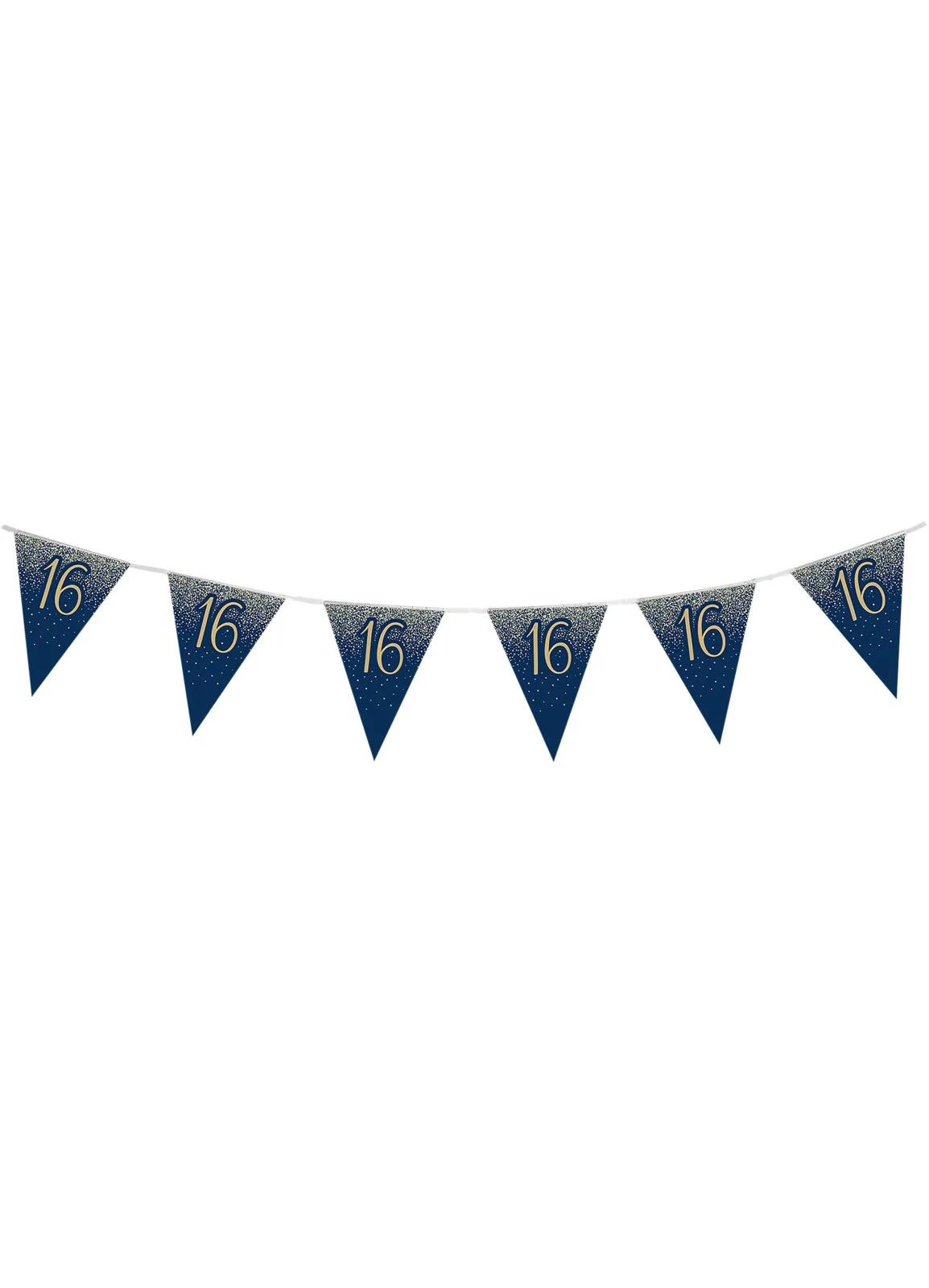16th Birthday Navy Gold Bunting - Image 2