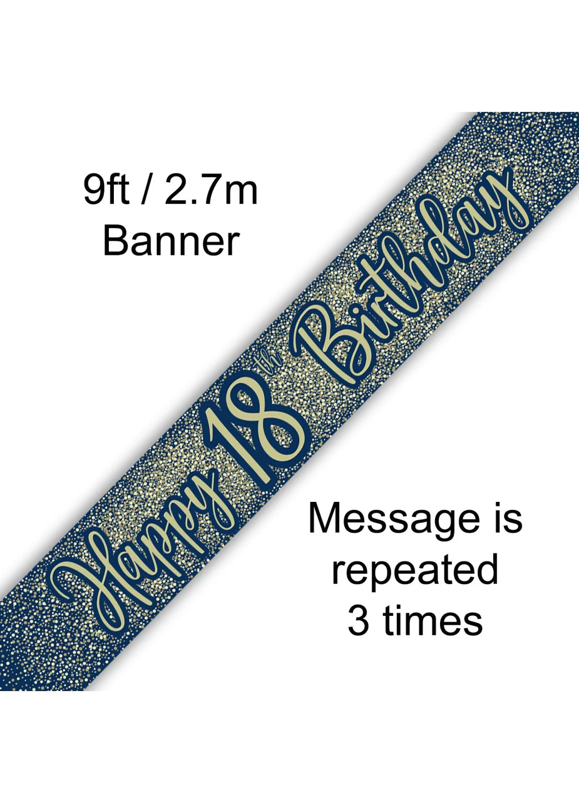 18th Birthday Navy Gold Banner