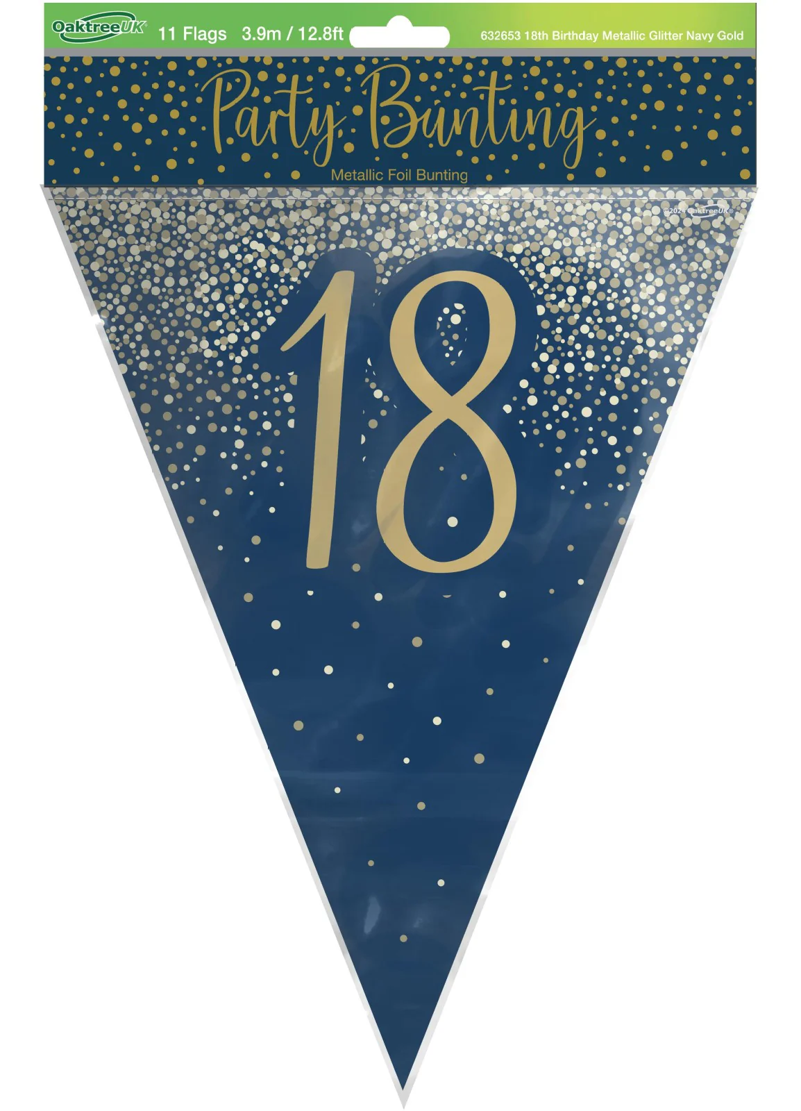 18th Birthday Navy Gold Bunting - Image 3