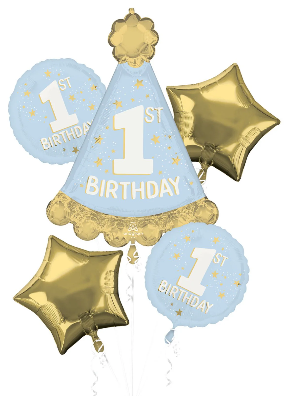 1st Birthday Blue Balloon Bouquet
