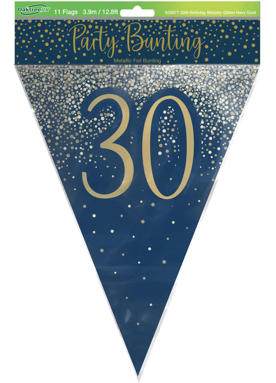 30th Birthday Navy Gold Bunting - Image 3
