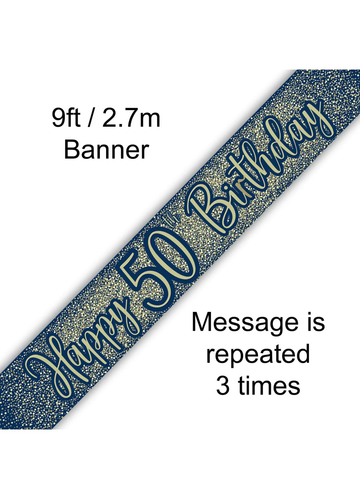 50th Birthday Navy Gold Banner