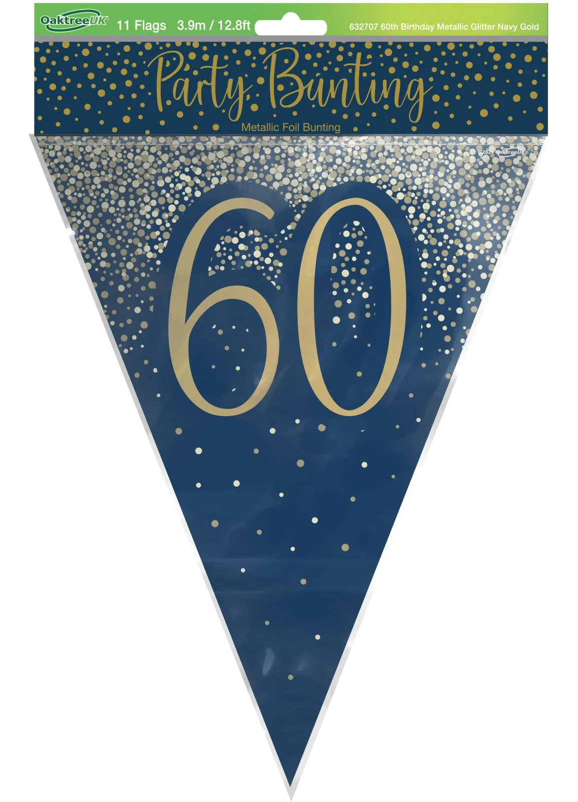 60th Birthday Navy Gold Bunting - Image 3