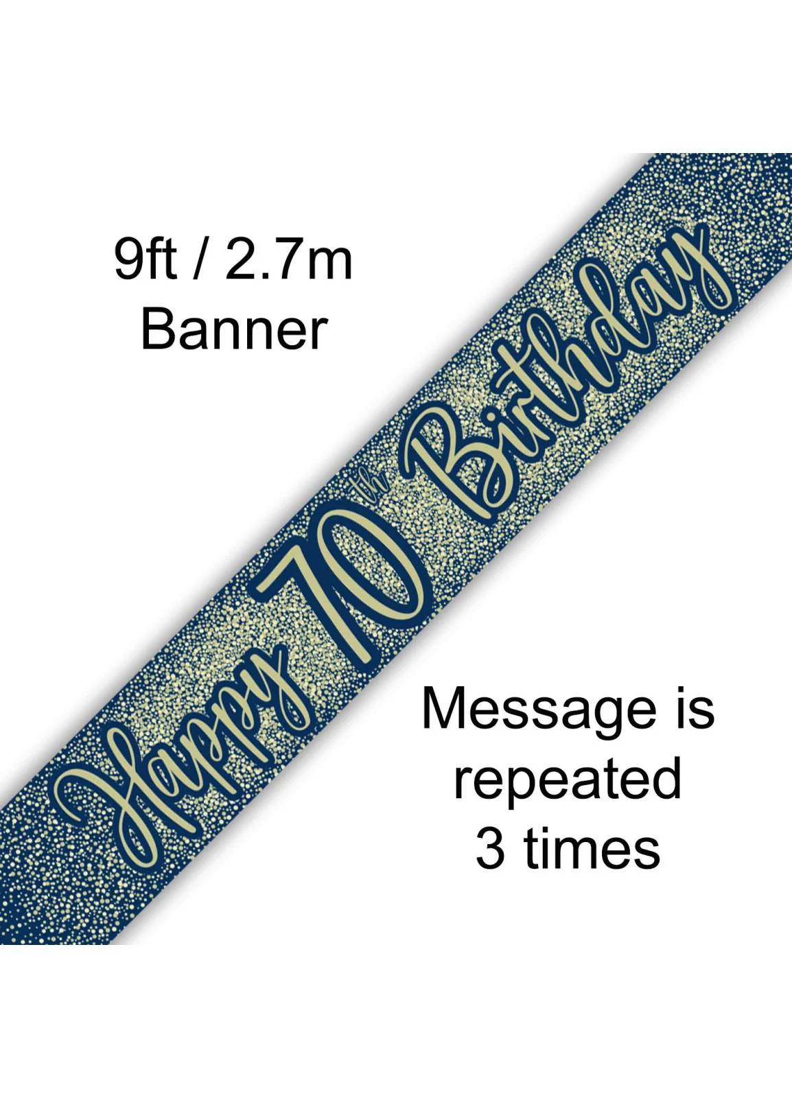 70th Birthday Navy Gold Banner