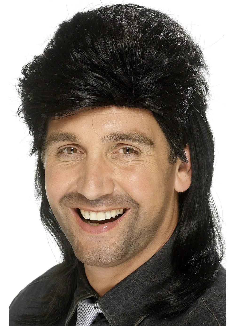 80's Black Mullet Wig