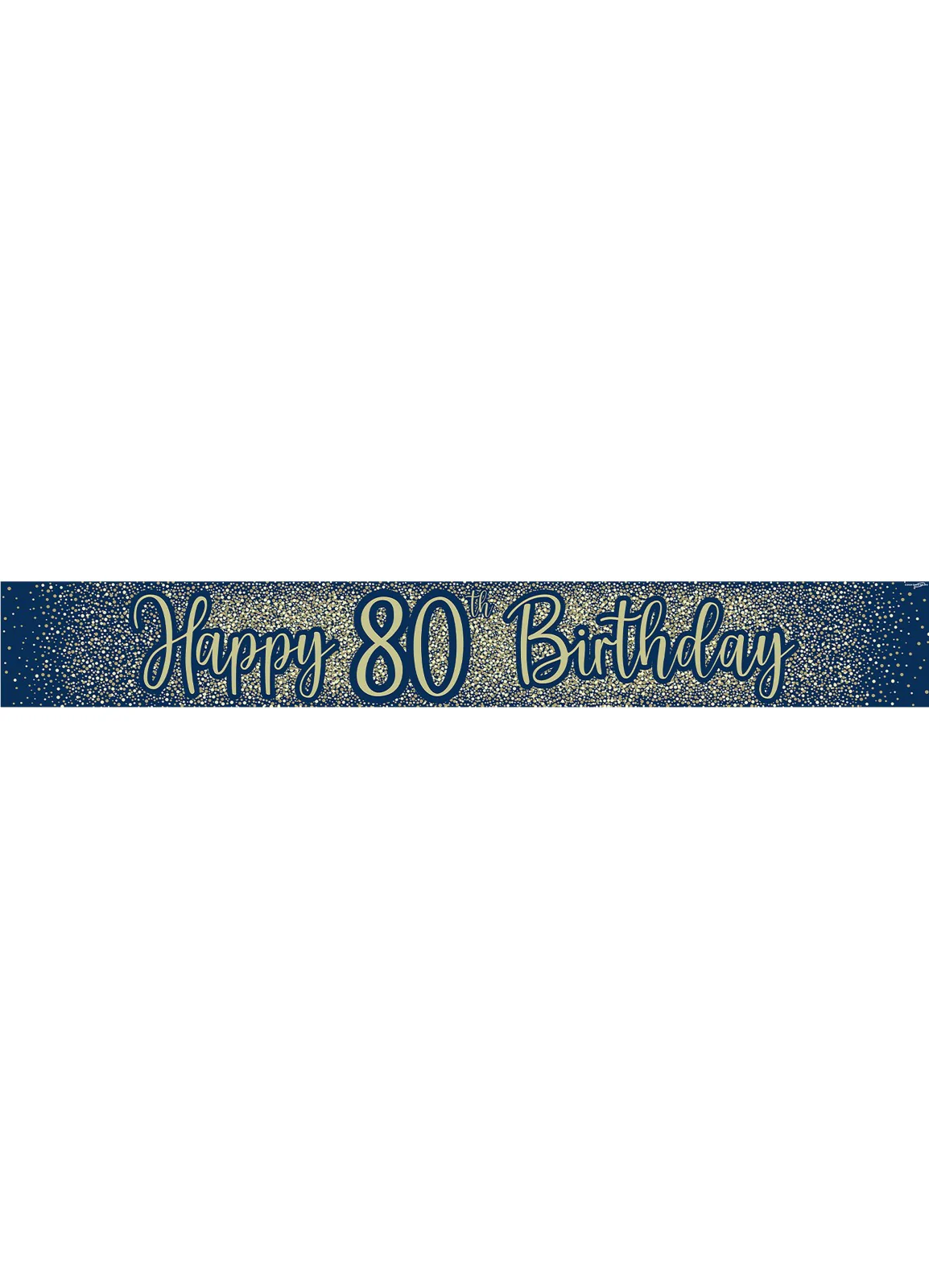 80th Birthday Navy Gold Banner - Image 2