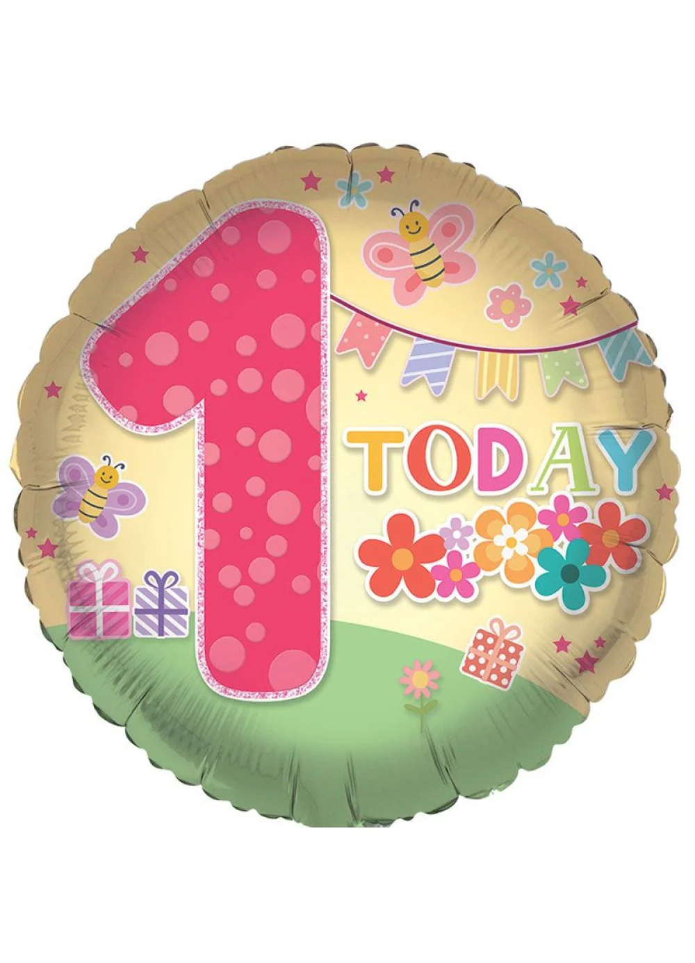 Age 1 Girl Foil Balloon - Image 2