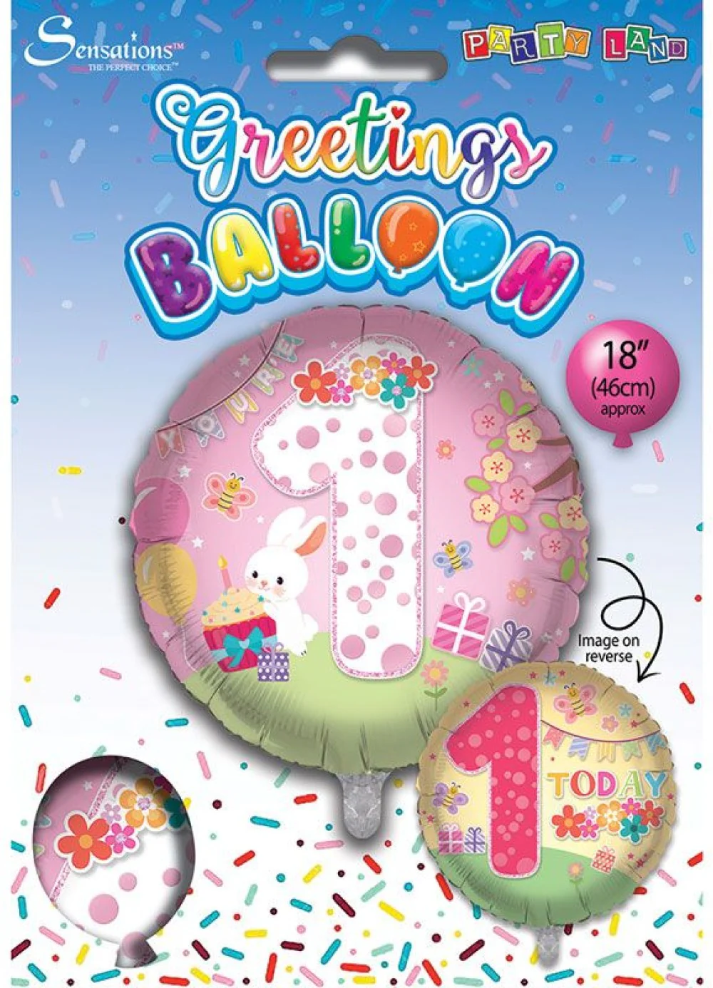 Age 1 Girl Foil Balloon - Image 3