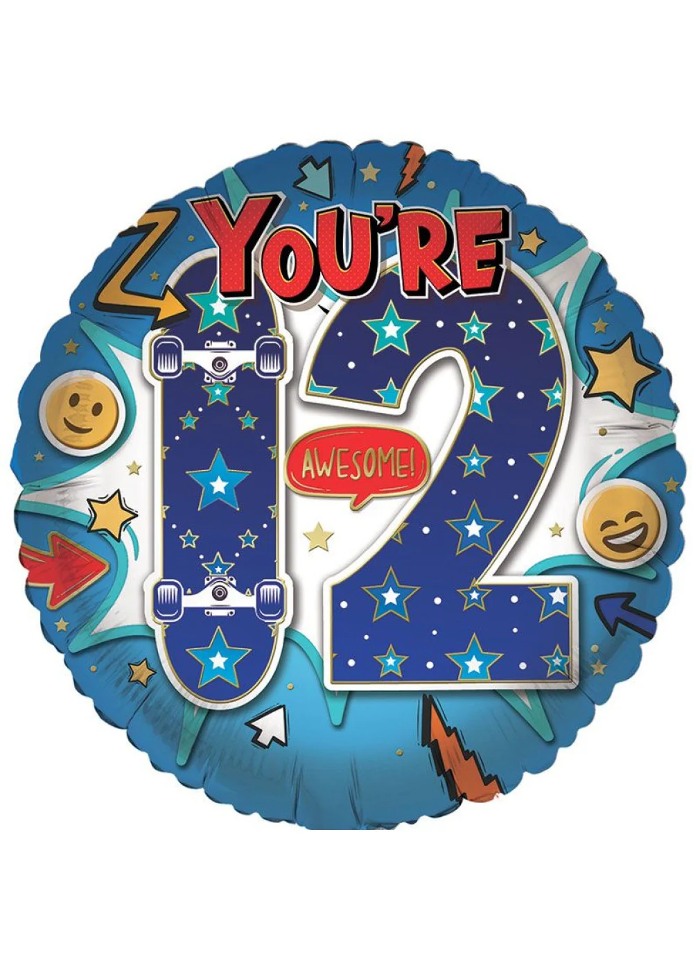 Age 12 Boy Foil Balloon - Image 2