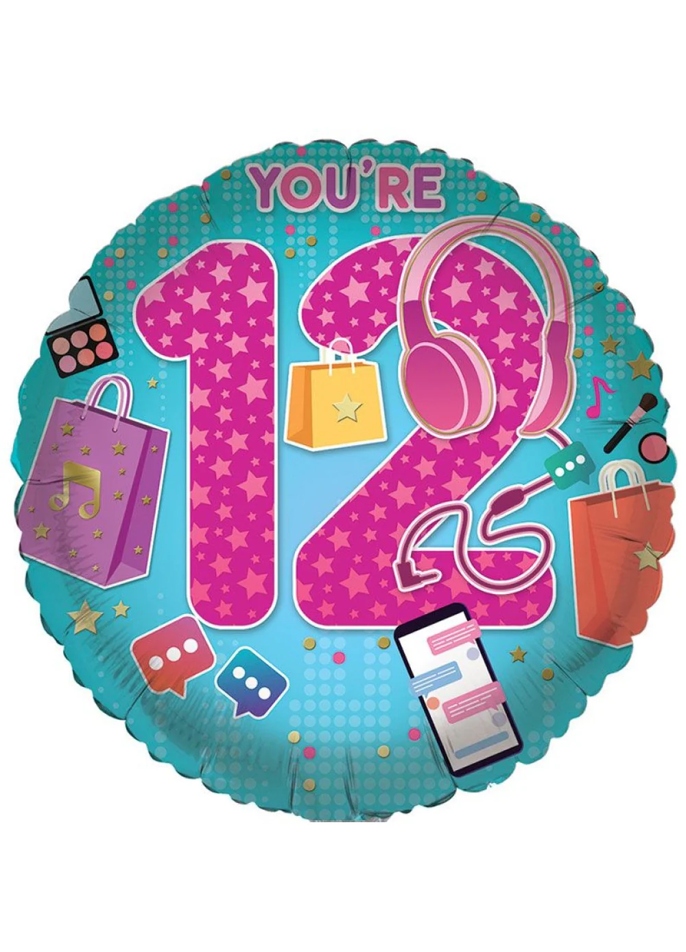 Age 12 Girl Foil Balloon - Image 2