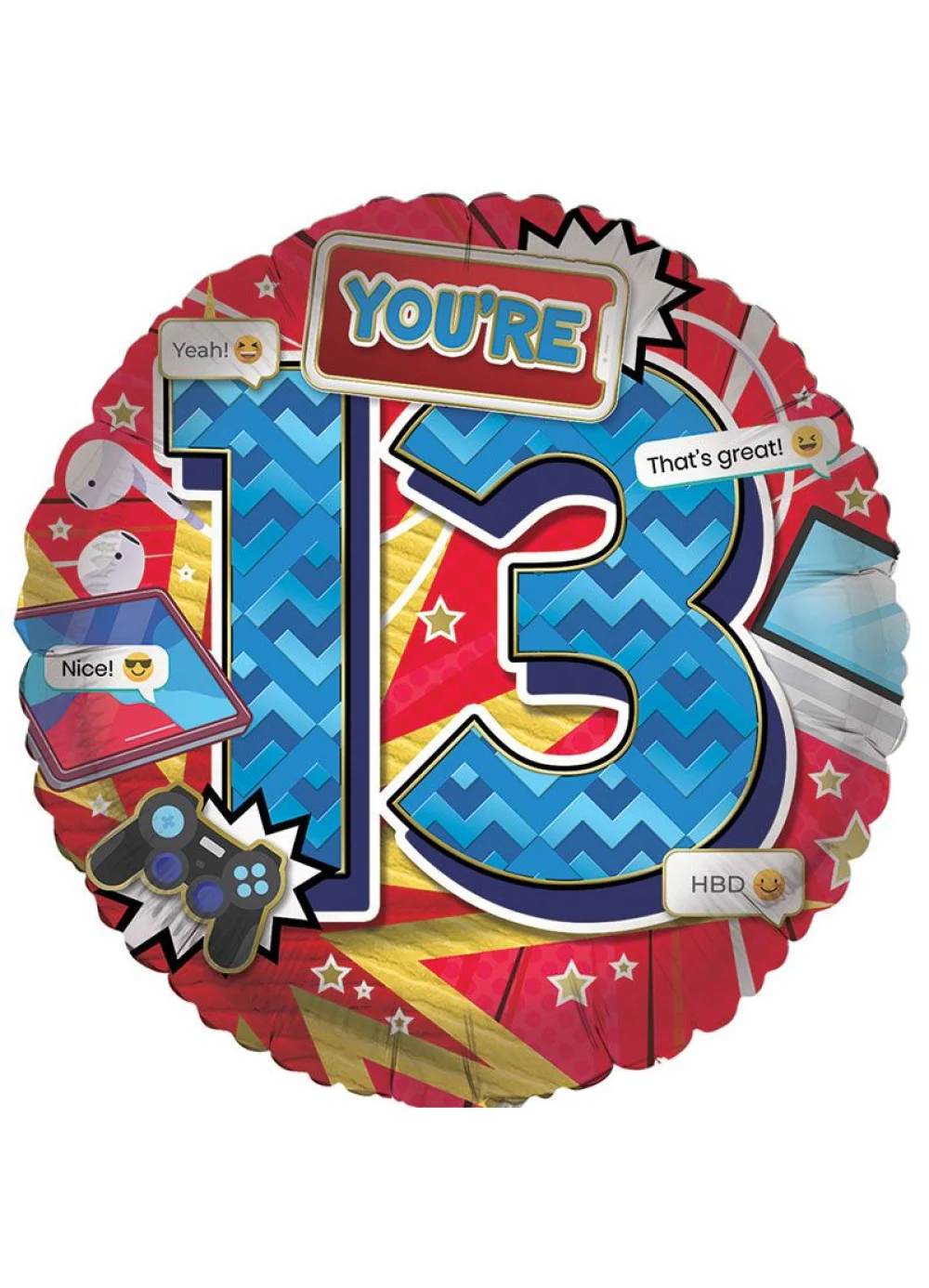Age 13 Boy Foil Balloon - Image 2