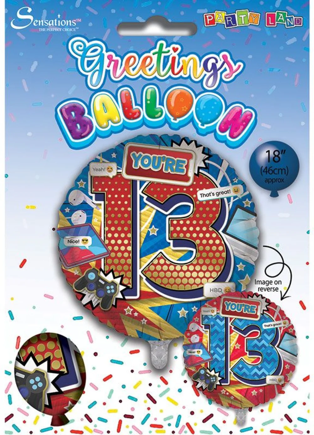 Age 13 Boy Foil Balloon - Image 3