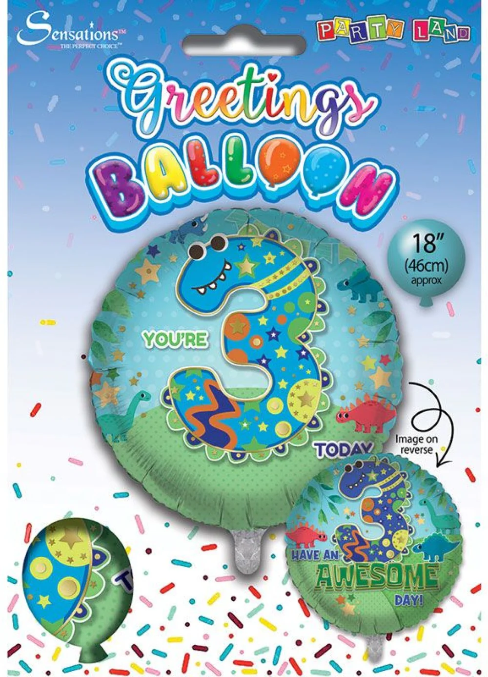 Age 3 Boy Foil Balloon - Image 3
