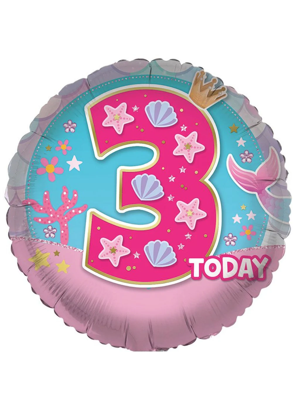 Age 3 Girl Foil Balloon - Image 2