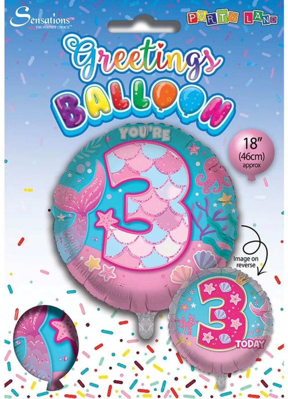 Age 3 Girl Foil Balloon - Image 3