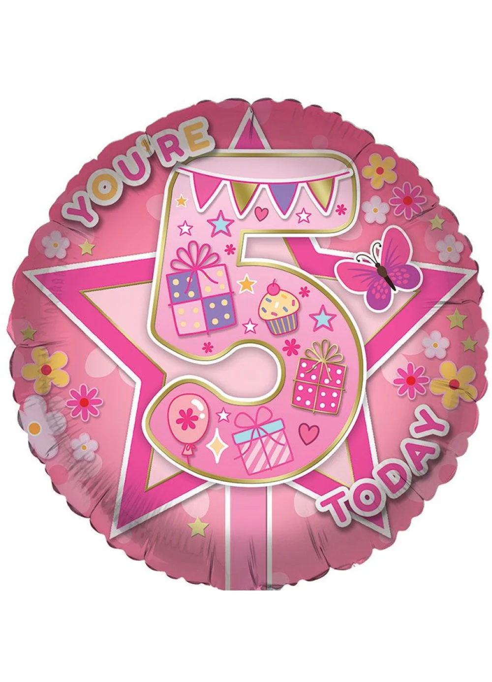 Age 5 Girl Foil Balloon - Image 2