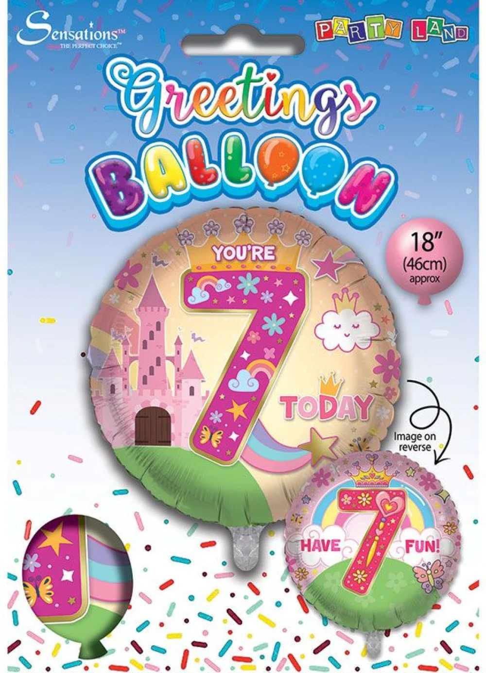 Age 7 Girl Foil Balloon - Image 3