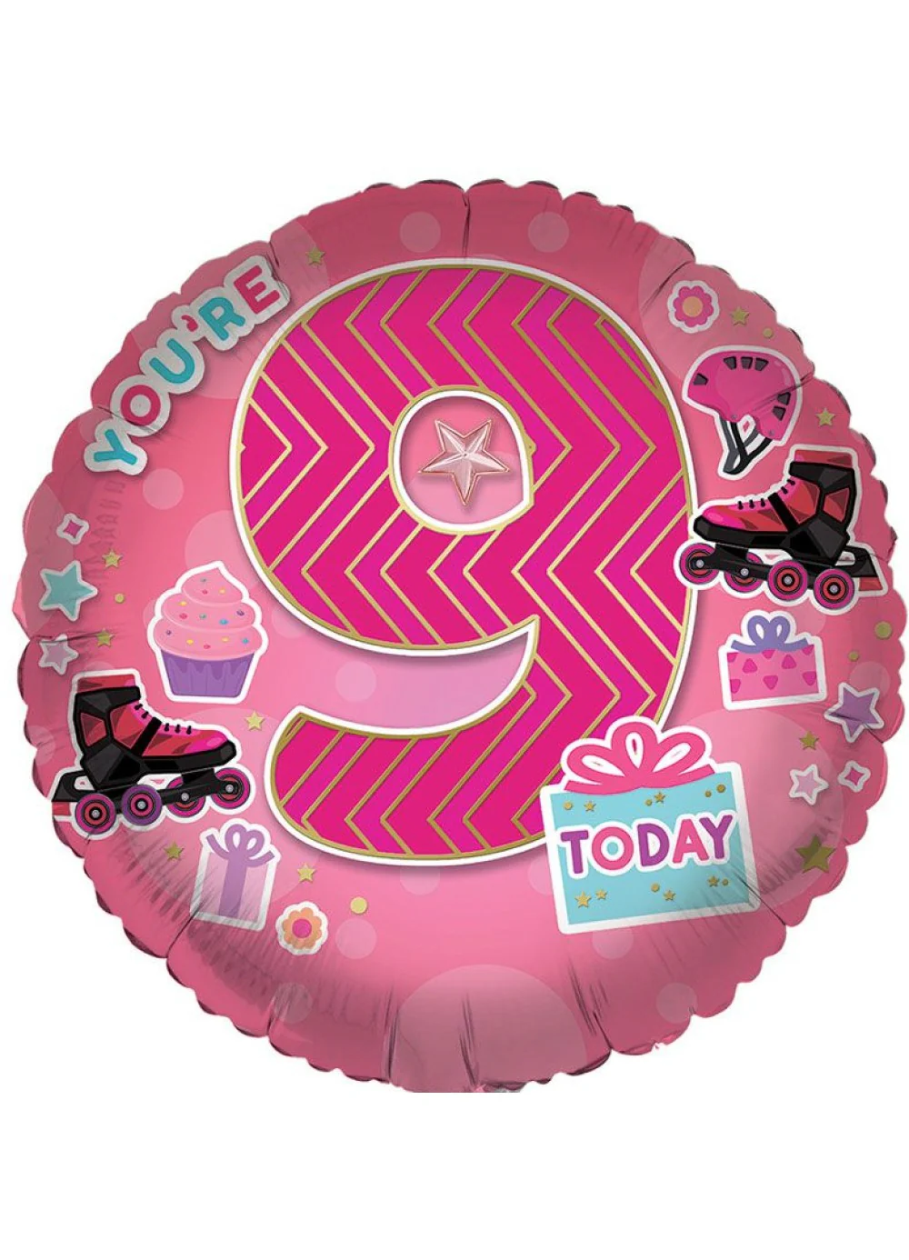 Age 9 Girl Foil Balloon - Image 2