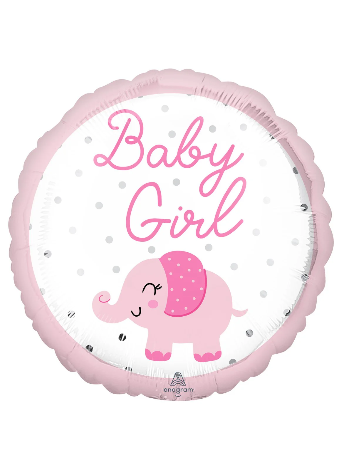 Baby Girl Elephant Foil Balloon