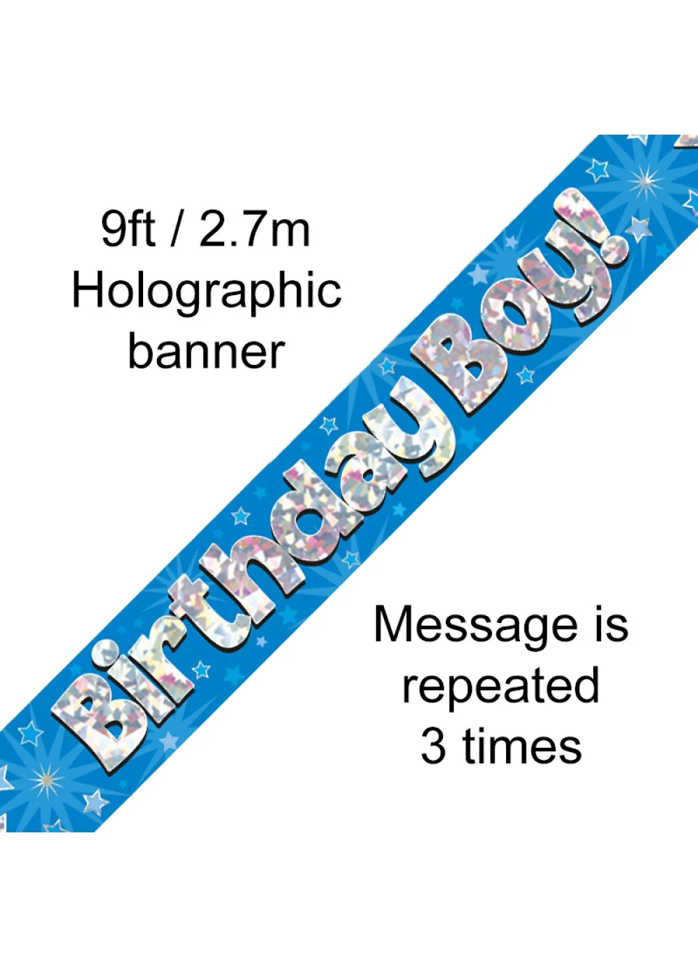 Birthday Boy Blue Foil Banner