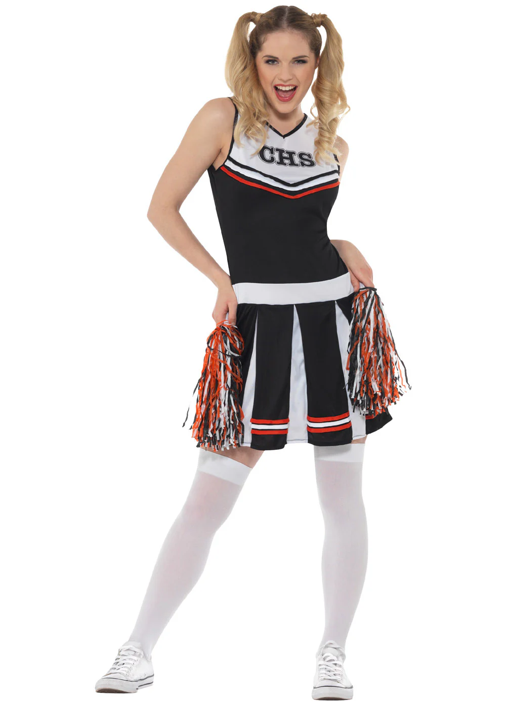 Black Cheerleader Costume Adult - Image 2