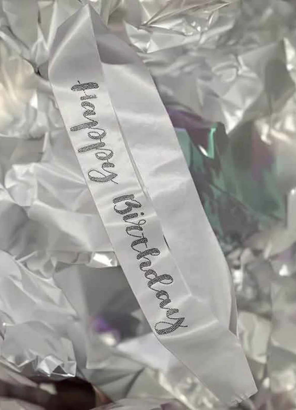 Black Diamante Birthday Sash