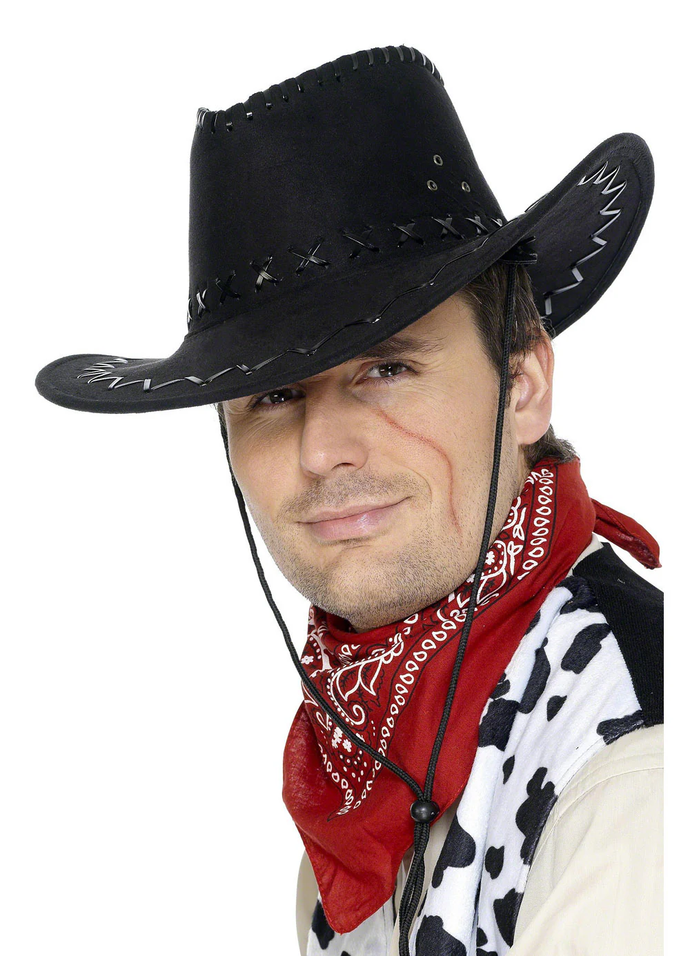 Black Faux Suede Cowboy Hat