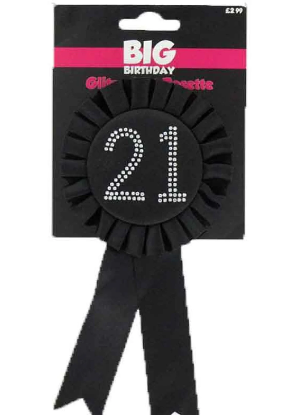 Black Glitzy 21st Rosette