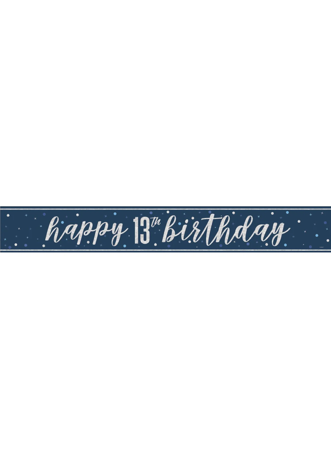 Blue Glitz 13th Birthday Banner