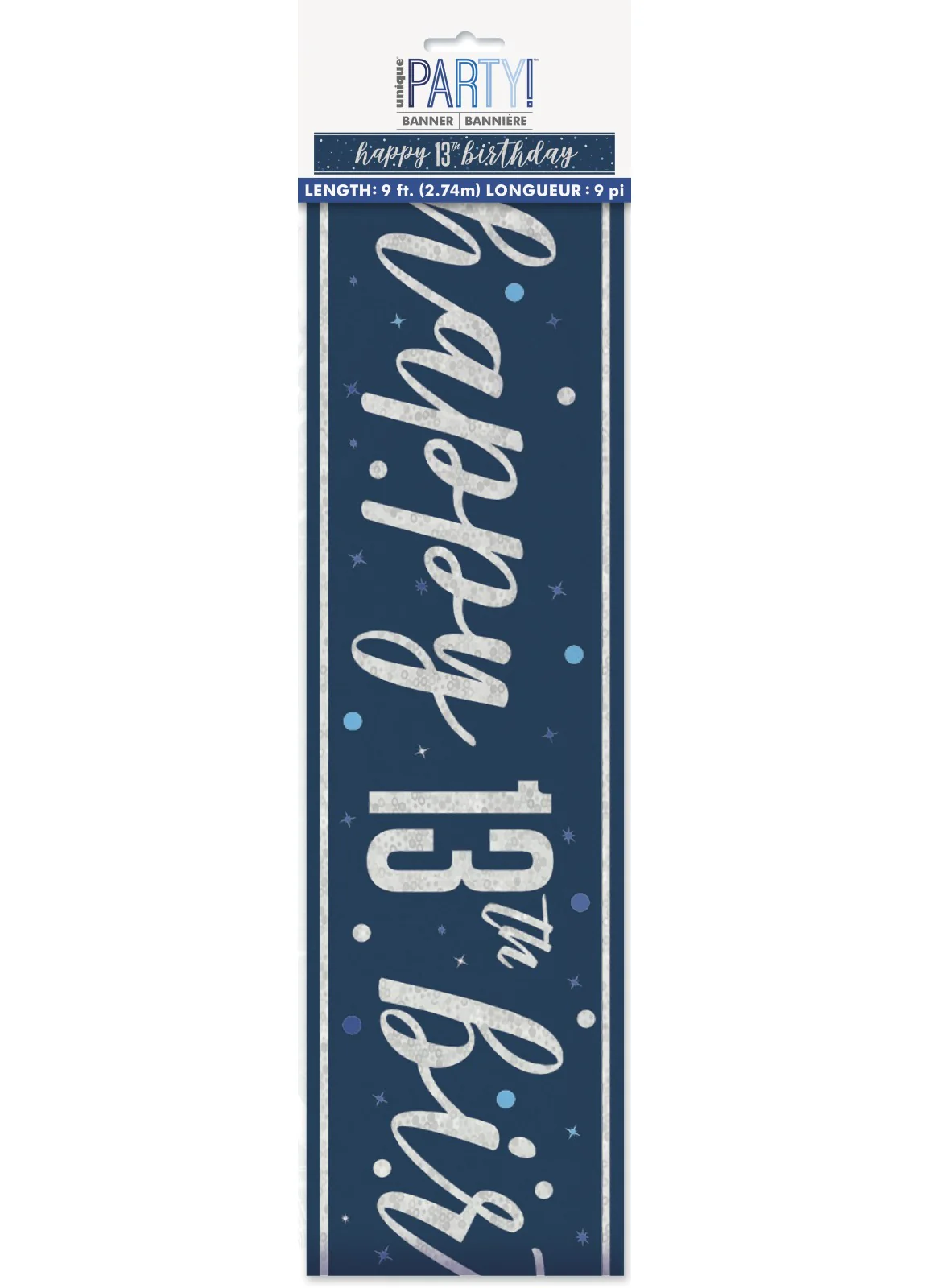 Blue Glitz 13th Birthday Banner - Image 2