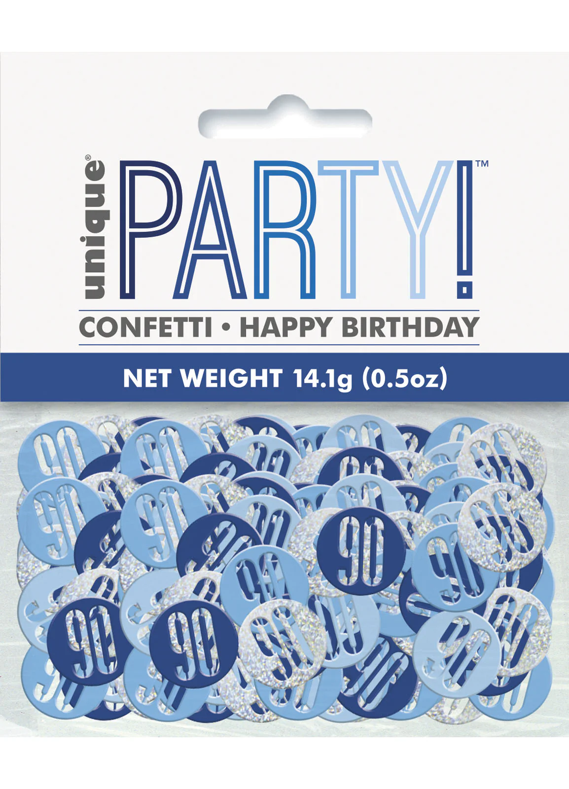 Blue Glitz Age 90 Confetti