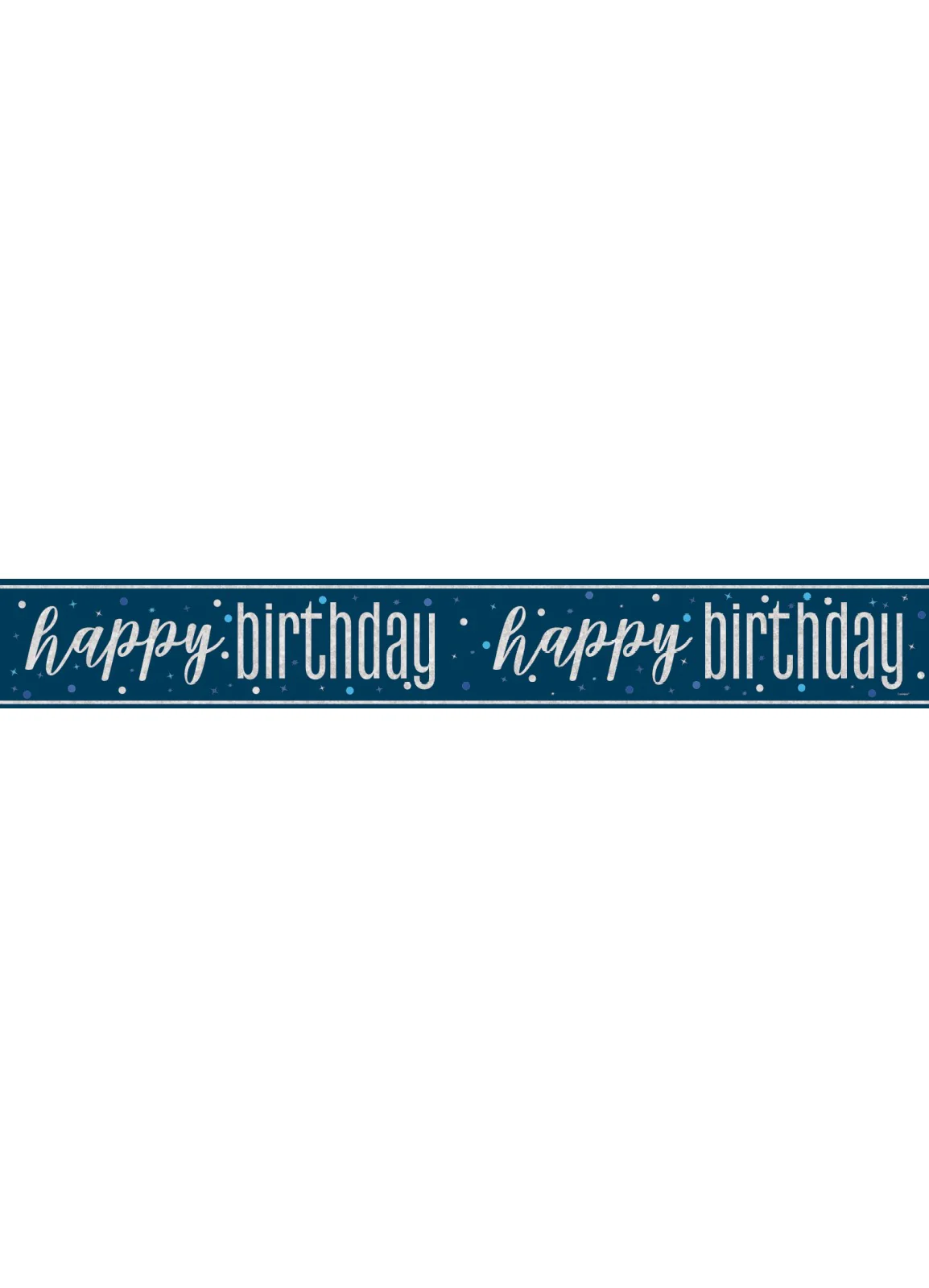 Blue Glitz Happy Birthday Banner