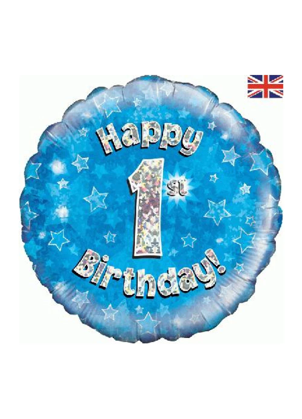 Blue Happy 1st Birthday Foil Balloon
