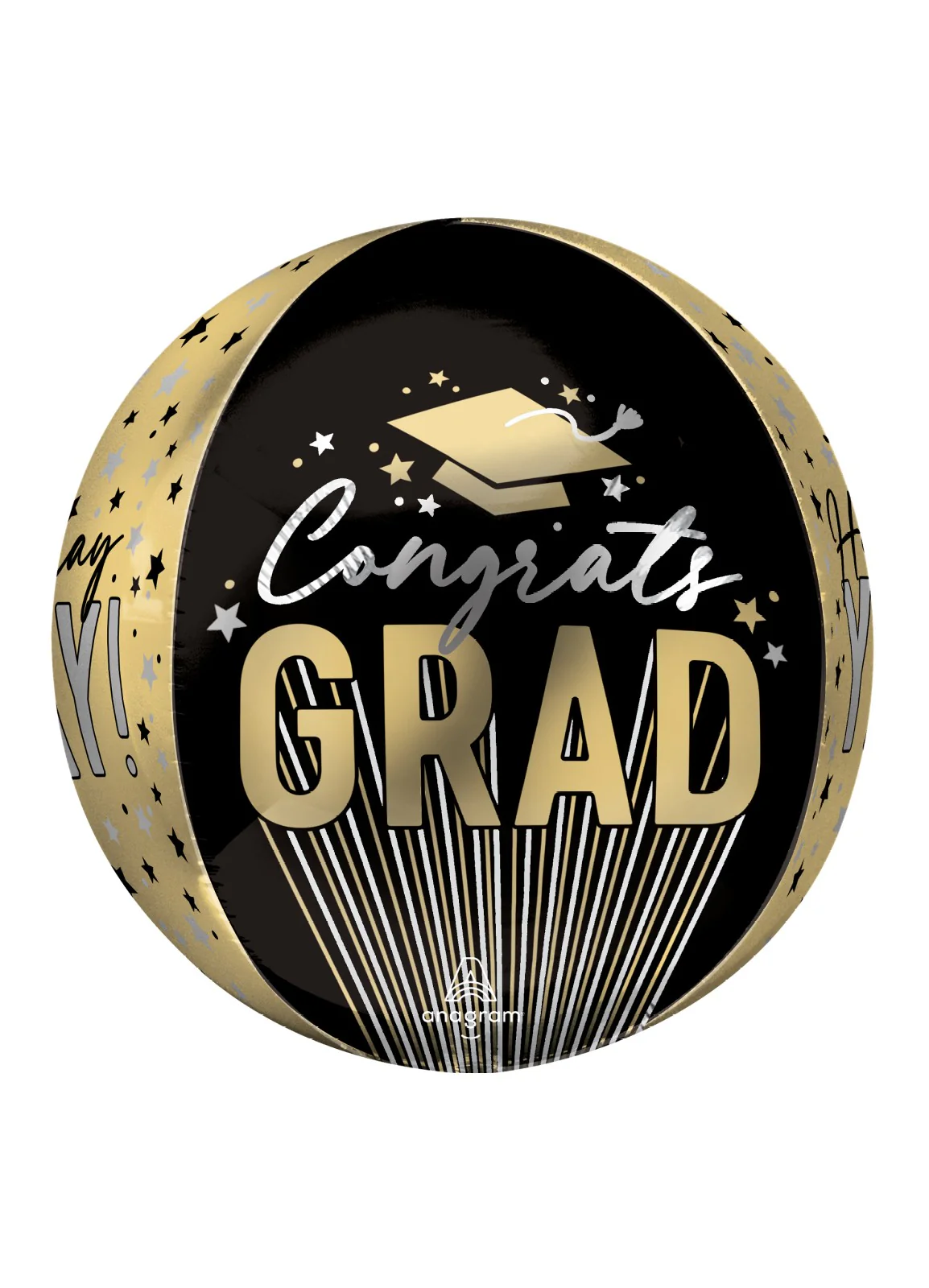 Congrats Grad Gold Orbz Balloon