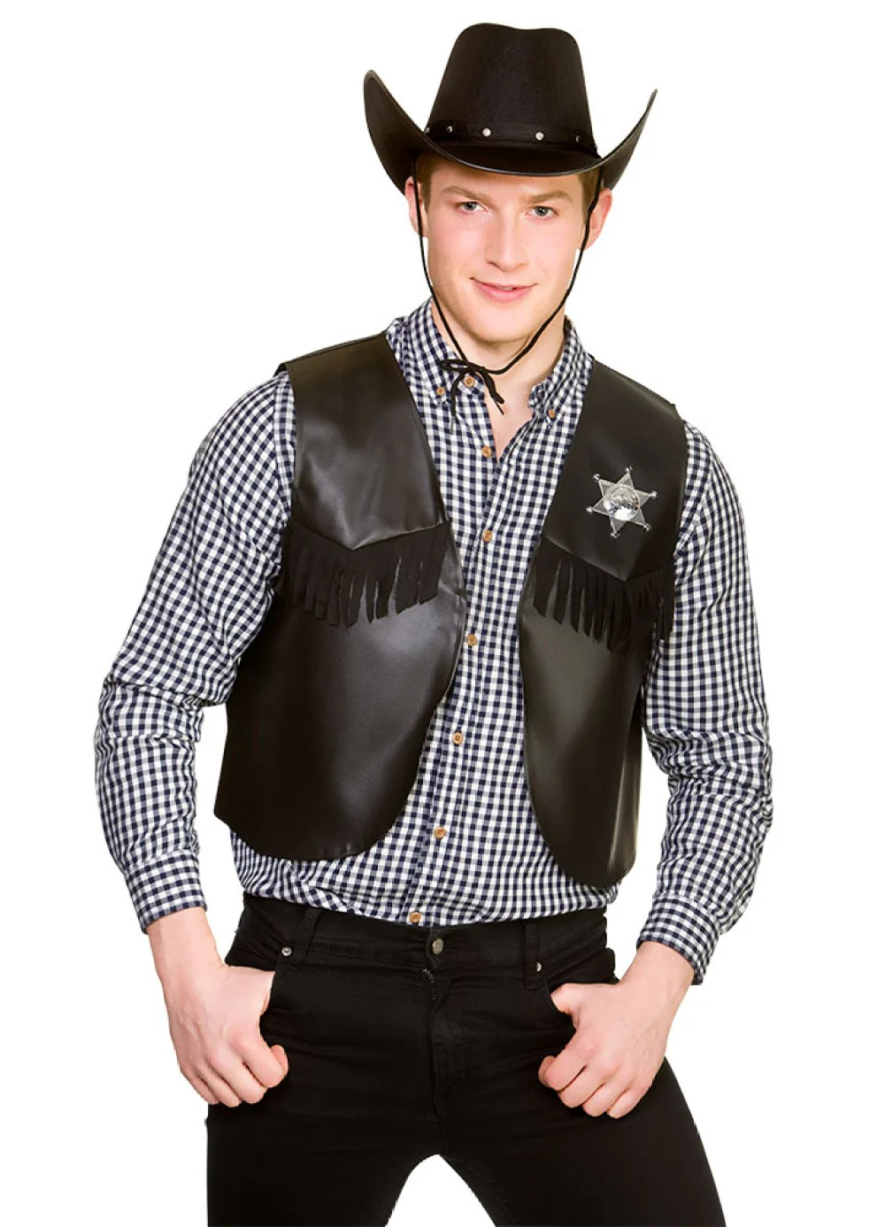 Black Cowboy Waistcoat