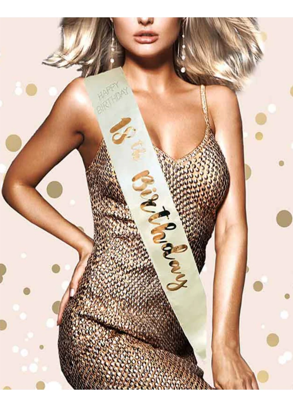 Cream & Rose Gold 18th Birthday Sash