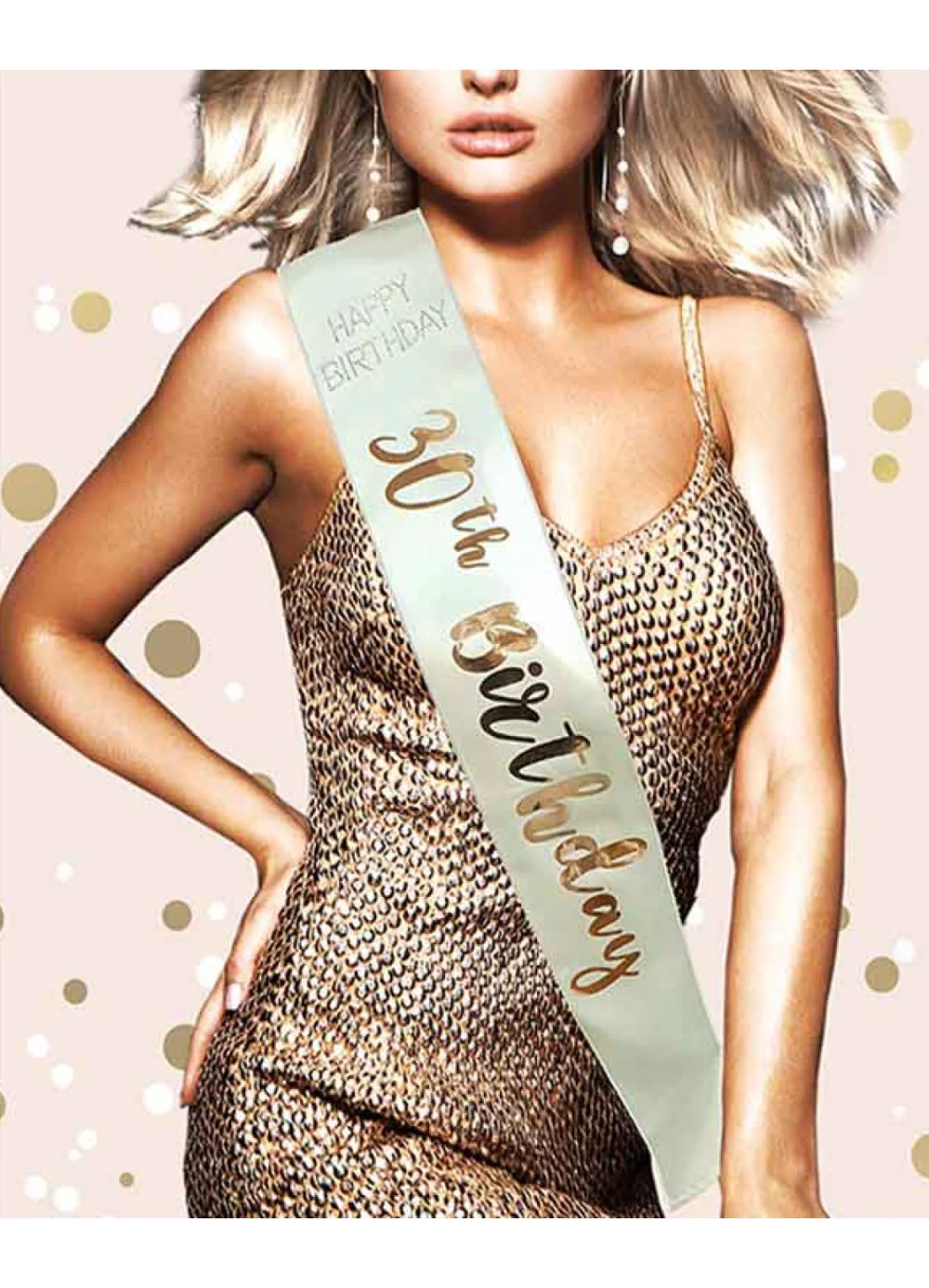 Cream & Rose Gold 30th Birthday Sash