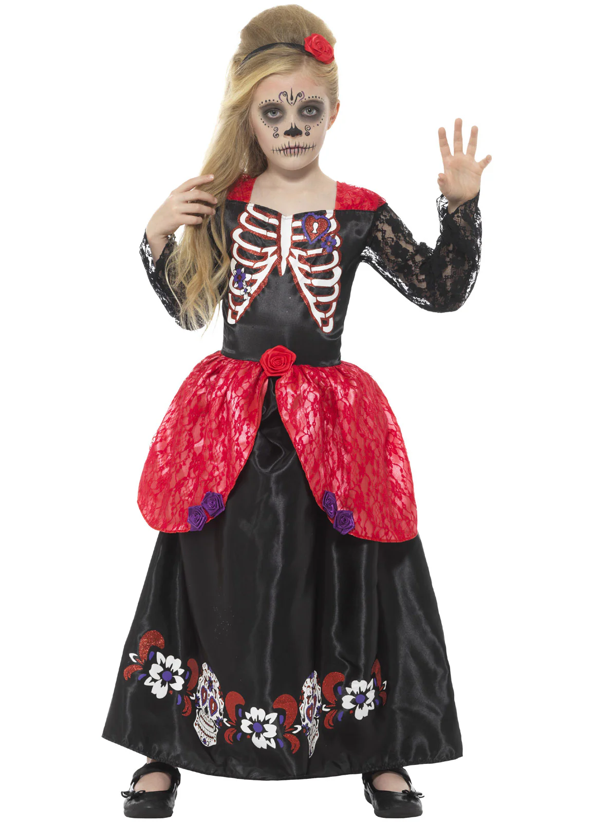 Deluxe Day Of The Dead Costume Child - Image 2