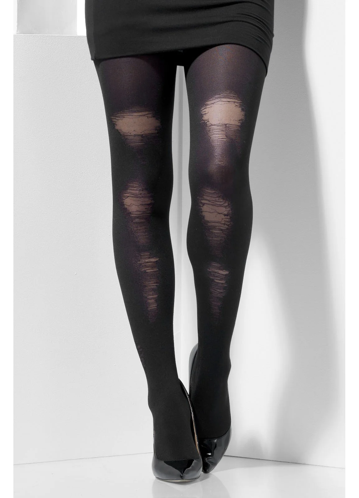 Distressed Black Tights