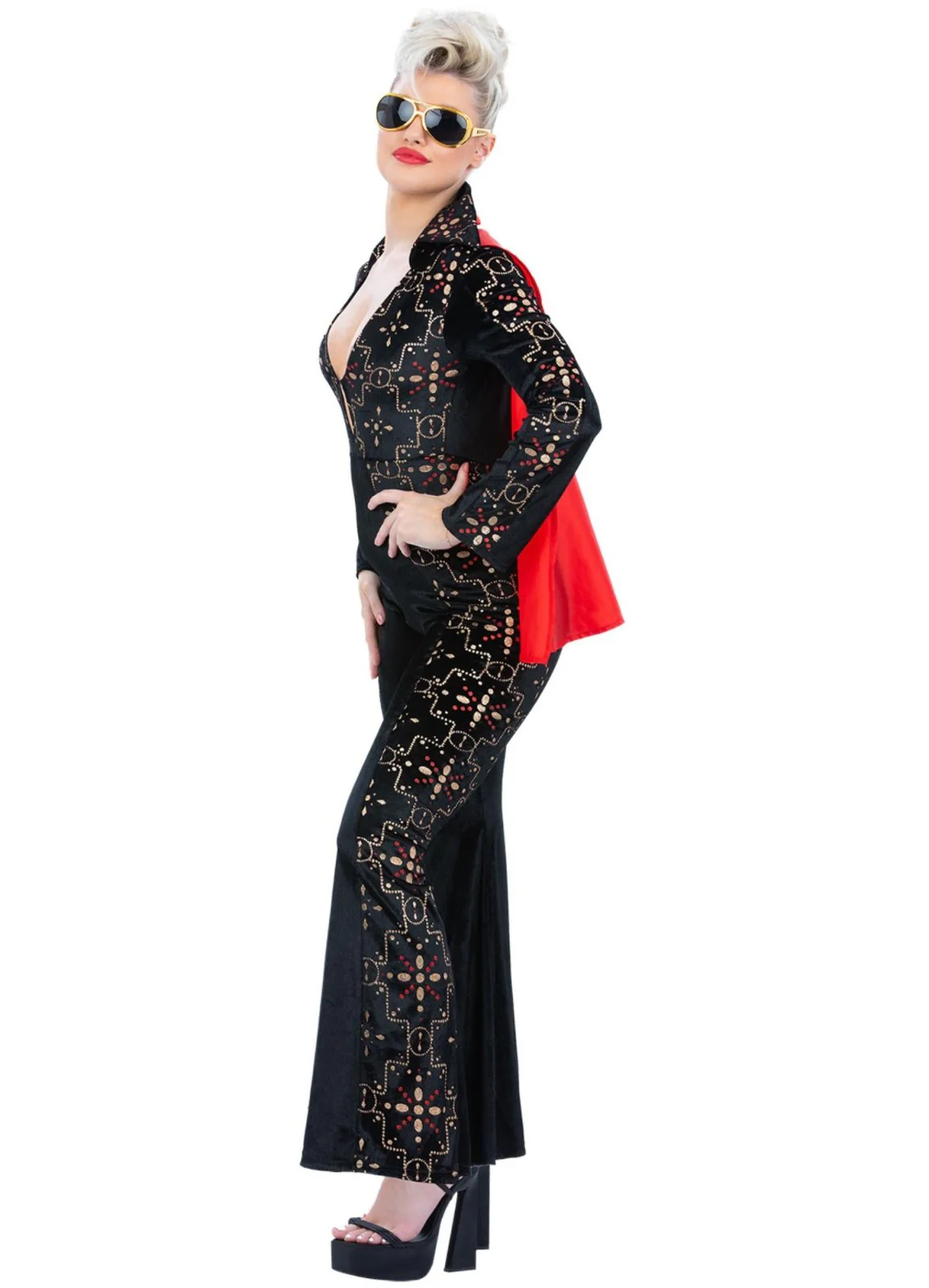 Elvis Black Rhinestone Lady Costume - Image 2
