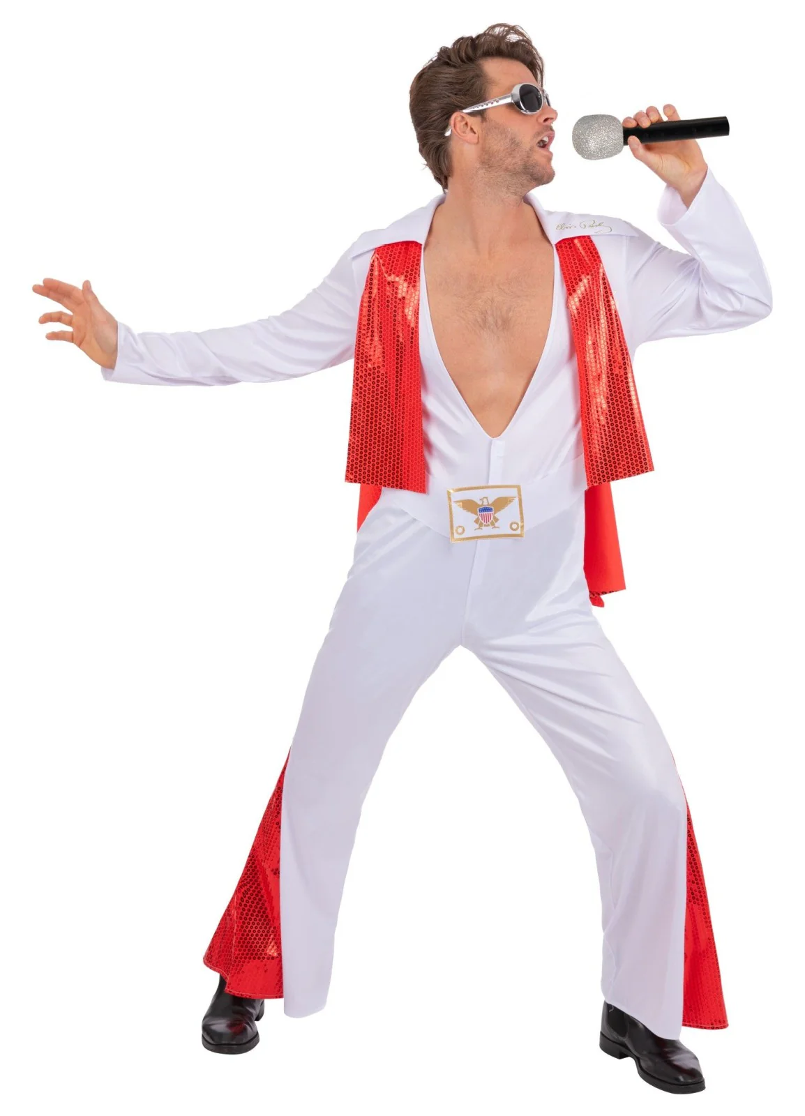 Elvis White Jumpsuit Costume - Image 2