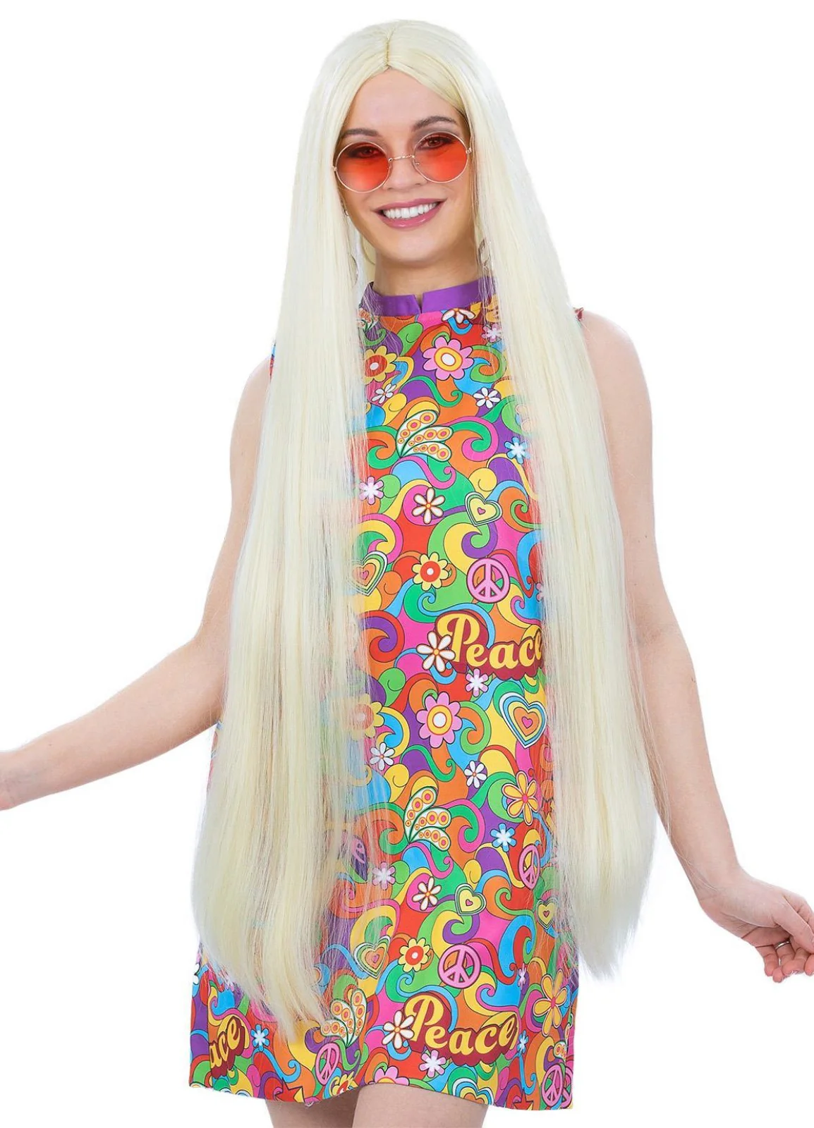 Extra Long Blonde Hippie Wig