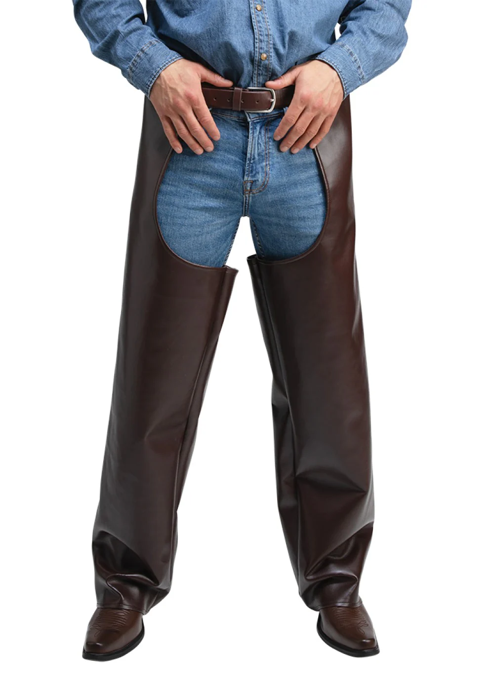 Faux Leather Cowboy Chaps - Image 2