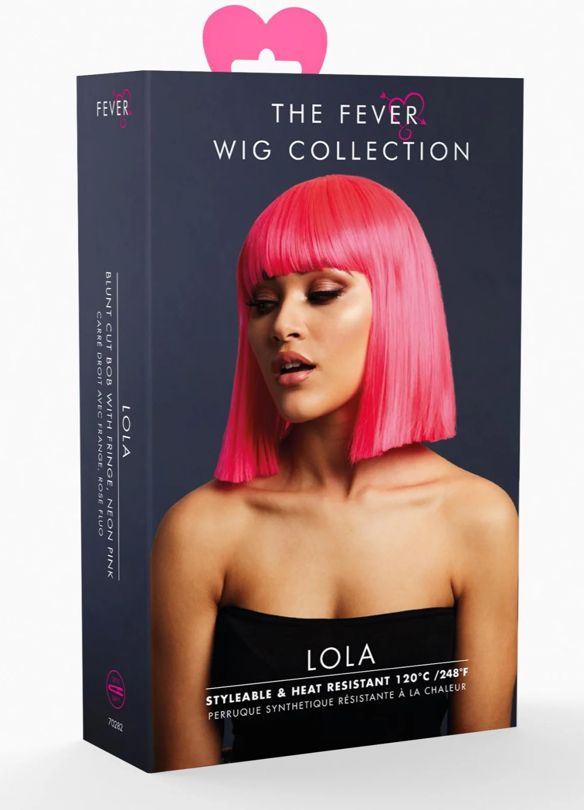 Fever Lola Neon Pink Wig - Image 2