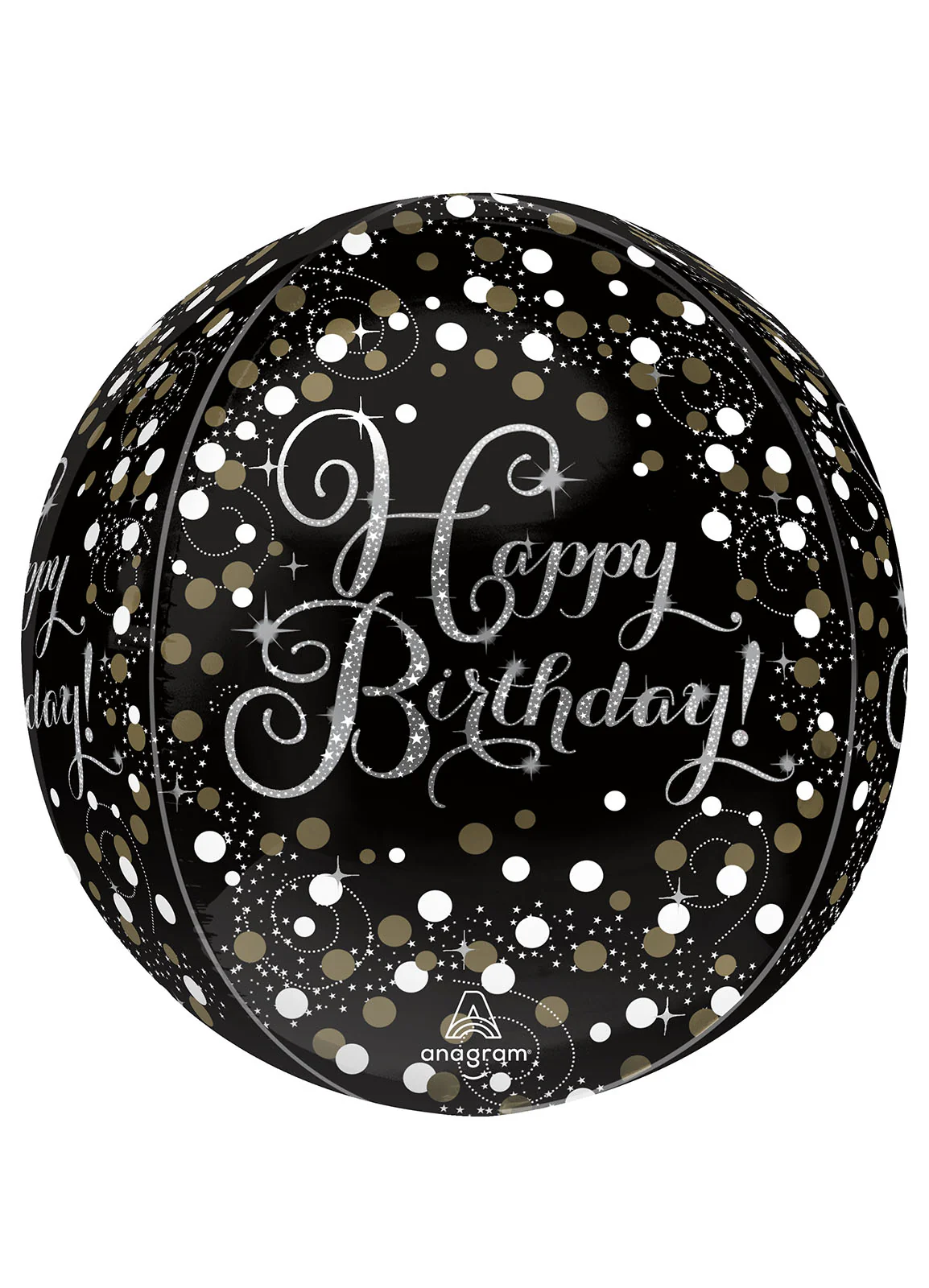 Gold Celebration Birthday Orbz Balloon