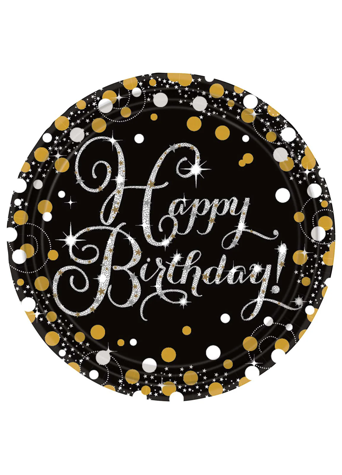 Gold Celebration Birthday Plates 8pk