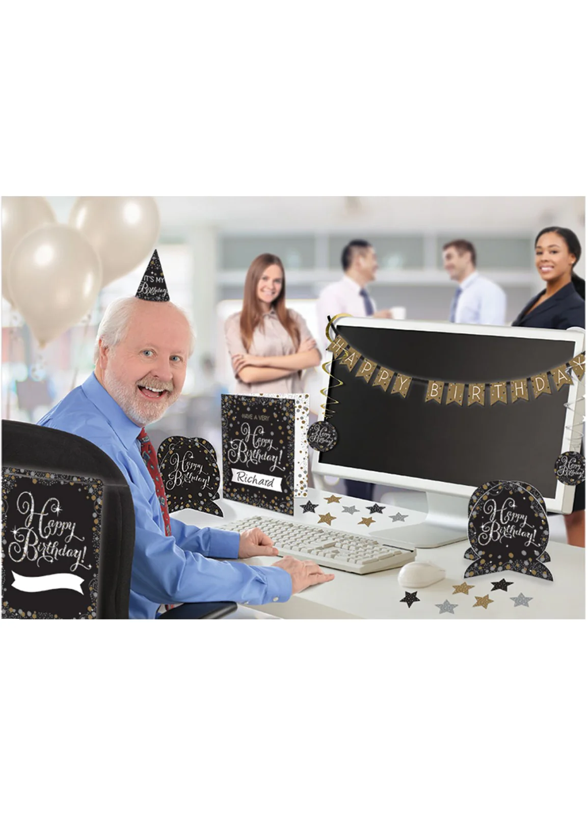 Gold Celebration Mini Office Decorating Kit