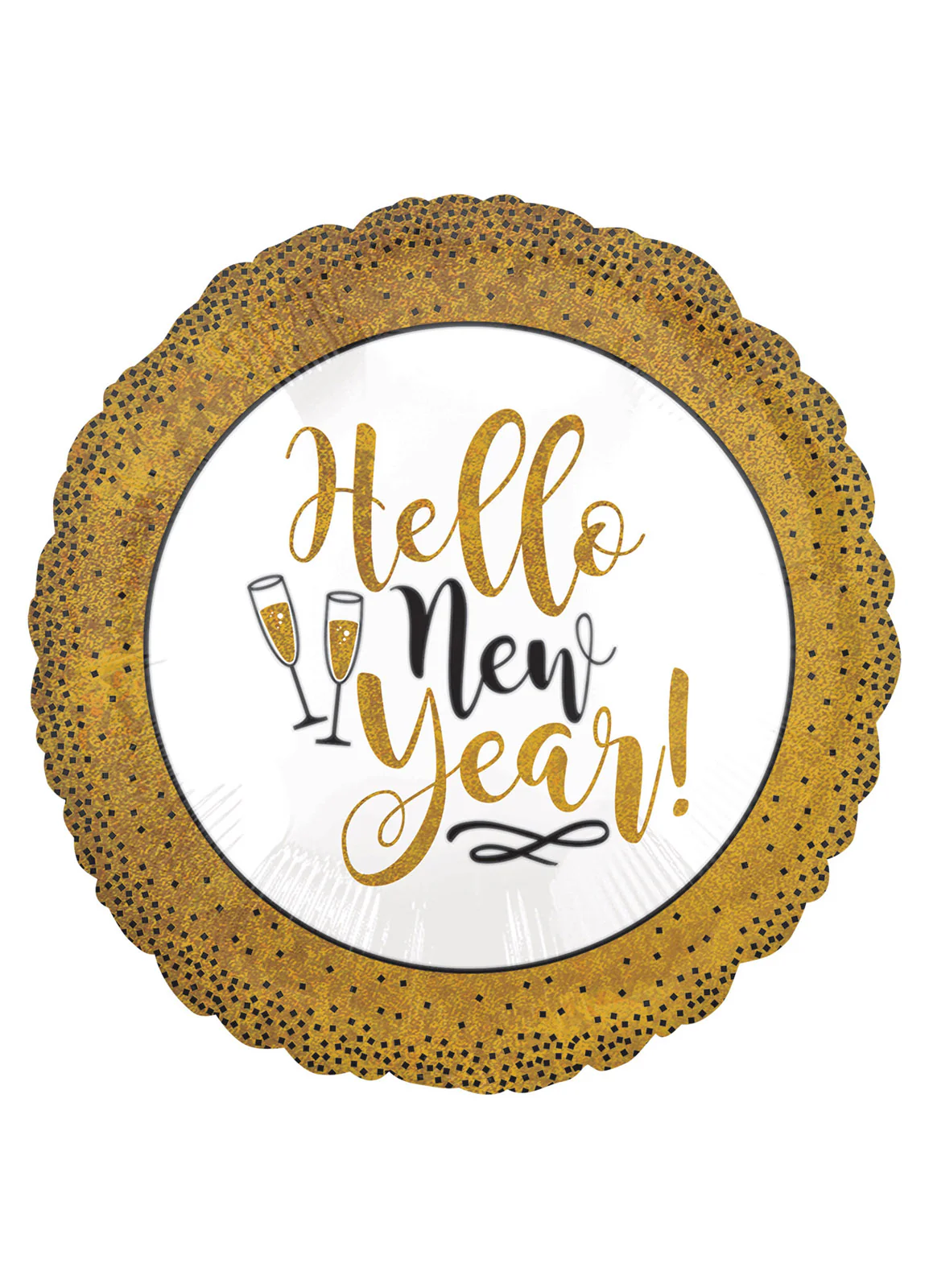 Gold Glitter New Year Foil Balloon