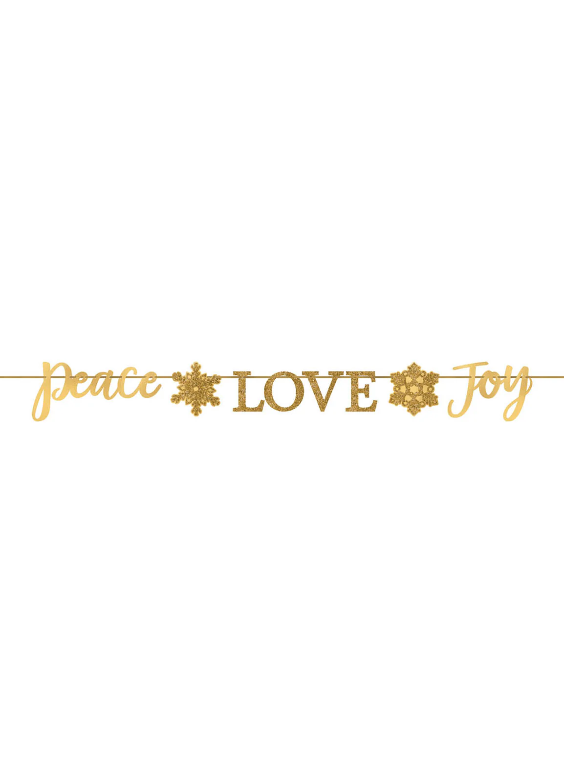 Peace Love Joy Glitter Banner